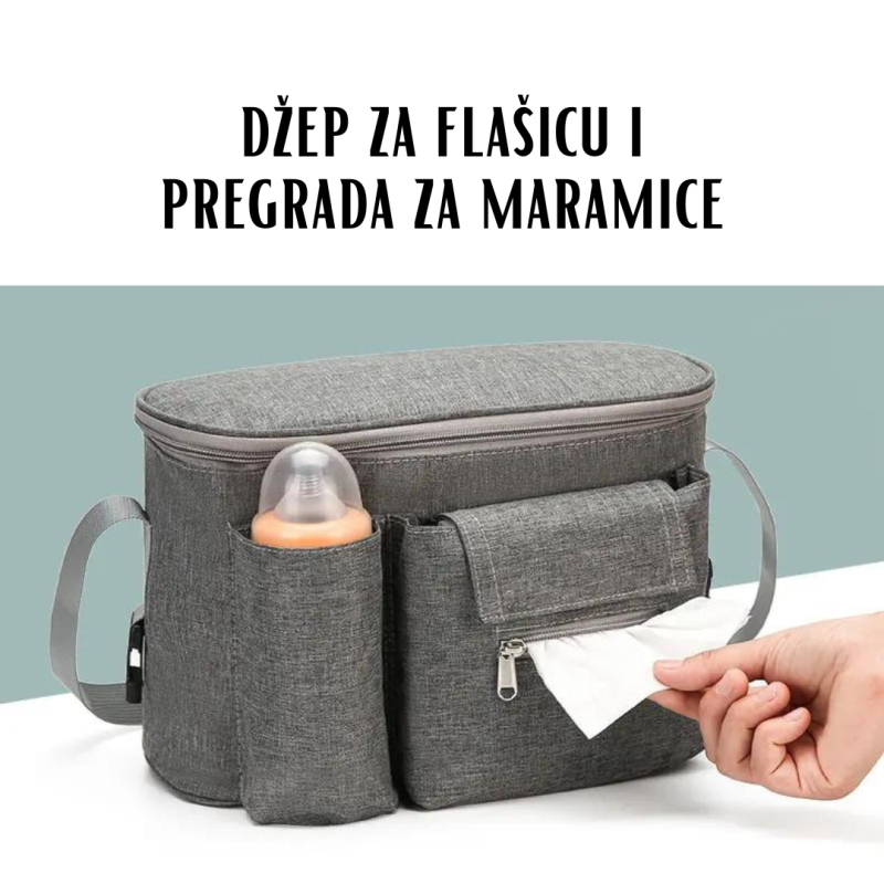3 Torbica za bebi kolica crna